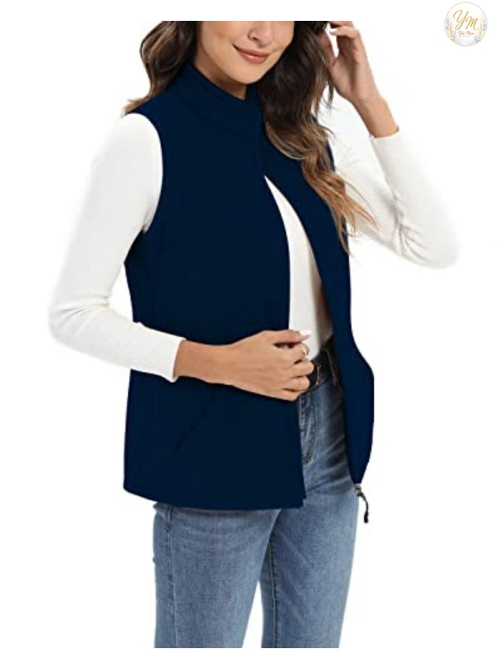 Women's Fleece Vest Lightweight Sleeveless with 6 Pockets Daily Wear